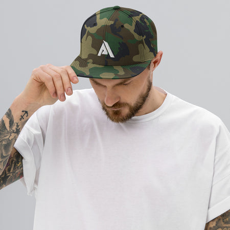 Casquette camouflage vert logo blanc physique-affûté