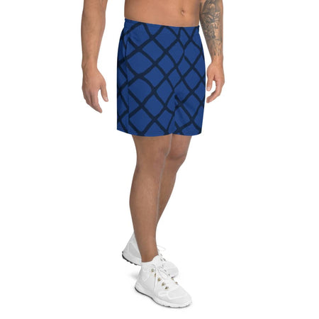 Short CrossFit bleu marine vue de profil - short bleu noir homme - Bermuda - Physique Affuté