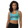 soutien-gorge de sport femme couleur vert bleu physique affûté côté face