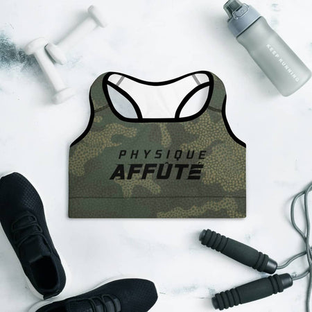 soutien-gorge de sport army design rembourré physique-affuté face