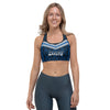 soutien-gorge de sport noir bleu design physique-affuté face