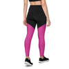 Legging sport femme bi-color noir rose