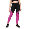 Legging sport femme bi-color noir rose