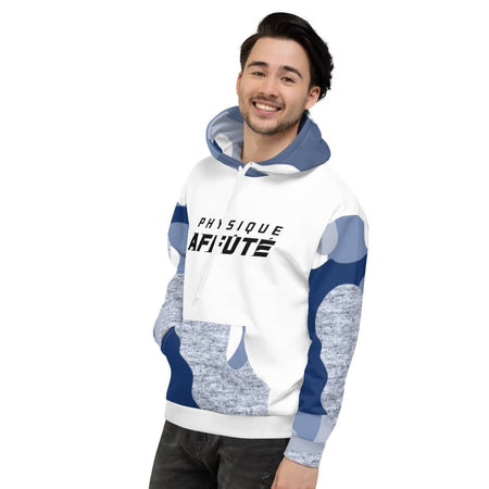 Sweat à Capuche homme blanc - bleu camo - Sweat à capuche - Physique Affuté