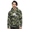 sweat à capuche homme camouflage vert-noir physique affûté vue de face