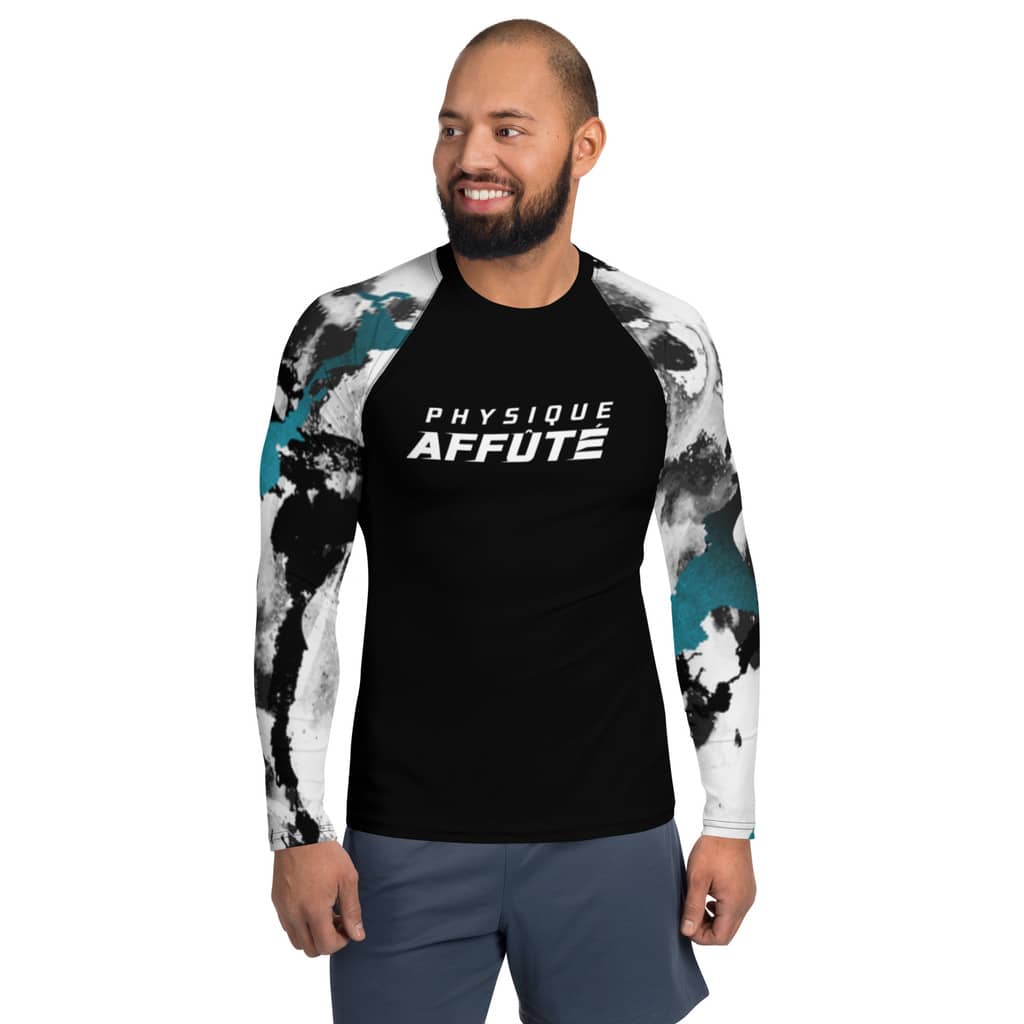 T-shirt CrossFit homme à manches longues art design vue de face - T-shirt compression à manches longues - Physique Affuté