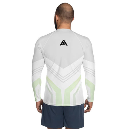 T-shirt CrossFit Homme design blanc gris vert vue de dos - T-shirt compression à manches longues - Physique Affuté