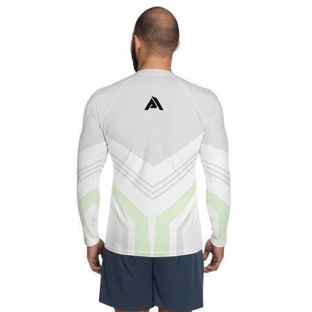 T-shirt compression pour homme couleur blanc gris vert vue de dos