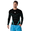 T-shirt de Compression Homme athlétique noir bleu - T-shirt compression à manches longues - Physique Affuté