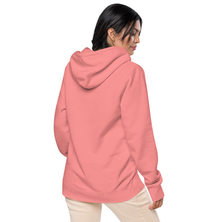 Sweat à capuche rose femme teint par pigment