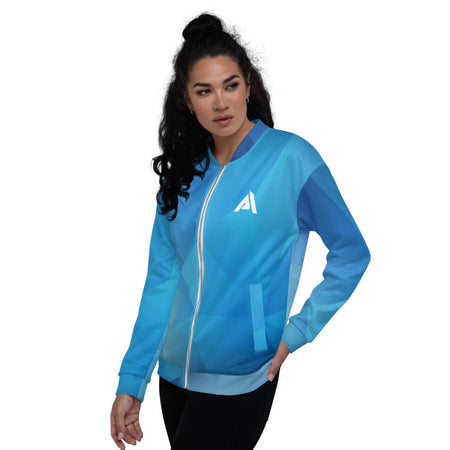 Veste de bombardier femme bleue design Physique Affûté - Physique Affuté
